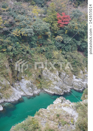 清澈的溪流流過秋葉谷 清澈的溪流流過秋葉谷 142655014