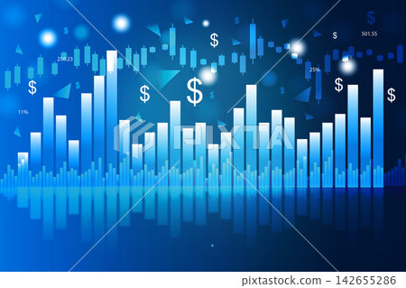 Stock exchange graph background Stock exchange graph background 142655286