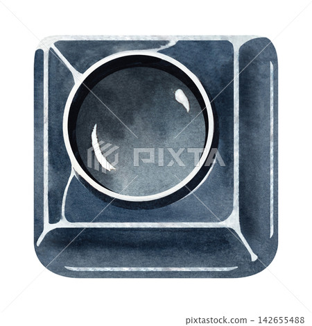 Vintage glass ink bottle isolated on white, rendered in blue watercolor with a dark interior and square shape, suitable for writing, calligraphy, manuscripts, stationery, literature and art Vintage glass ink bottle isolated on white, rendered in blue watercolor with a dark interior and square shape, suitable for writing, calligraphy, manuscripts, stationery, literature and art 142655488