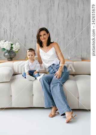 Happy Family Portrait of Mother and Daughter Happy Family Portrait of Mother and Daughter 142655679