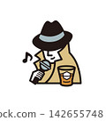 A detective character (pi65) singing while drinking bourbon at karaoke. 142655748