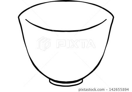 Simple hand-drawn line art illustration of a cup on a transparent background. Simple hand-drawn line art illustration of a cup on a transparent background. 142655894