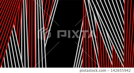 High contrast black, red and white abstract minimal striped background High contrast black, red and white abstract minimal striped background 142655942