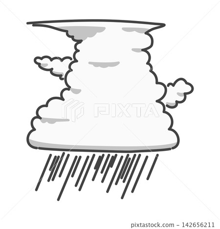 An illustration of rain starting to fall from cumulonimbus clouds. An illustration of rain starting to fall from cumulonimbus clouds. 142656211