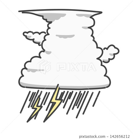 一幅發育良好的積雨雲、砧狀雲和雷暴的示意圖。 一幅發育良好的積雨雲、砧狀雲和雷暴的示意圖。 142656212