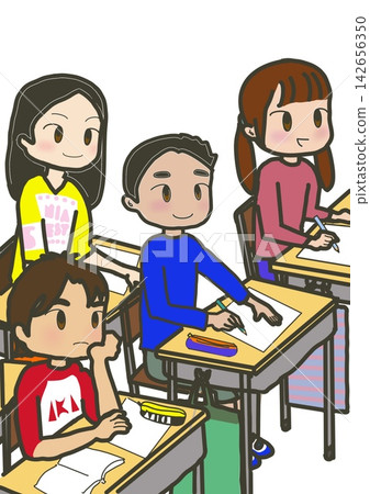 小學生在教室裡學習的場景。 142656350