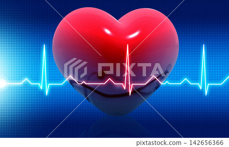 Ecg graph with heart Ecg graph with heart 142656366