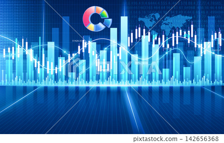 Stock exchange graph background Stock exchange graph background 142656368