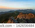 沐浴在清晨陽光中的北阿爾卑斯山 142656484