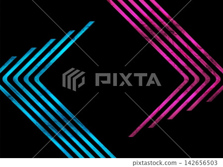 Blue pink glossy arrows frame abstract grunge design Blue pink glossy arrows frame abstract grunge design 142656503