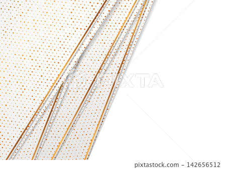 White paper abstract geometric background with golden lines and dots 142656512