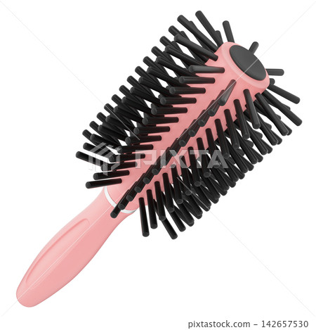 Round Hair Brush Roll Comb 3D Illustration for Hairdressing Salon Concept Round Hair Brush Roll Comb 3D Illustration for Hairdressing Salon Concept 142657530