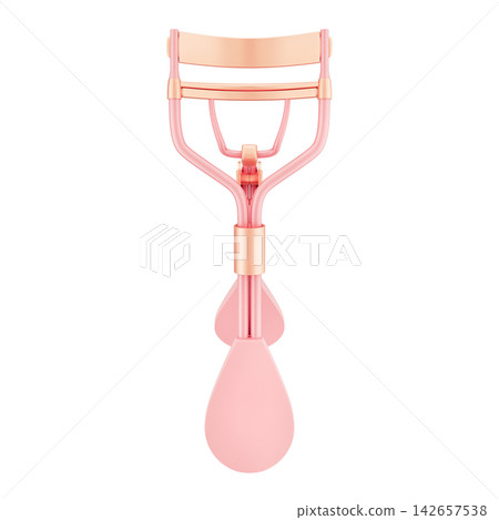 Rose gold eyelash curler with soft grip 3d Illustration Rose gold eyelash curler with soft grip 3d Illustration 142657538