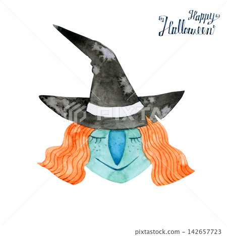 Halloween Witch Watercolor Illustration Halloween Witch Watercolor Illustration 142657723