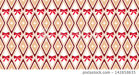 Gingham stripe ribbon with merry background pattern for seamless preppy bow. Christmas diamond card with ornament wallpaper tartan for bg cover birthday. Retro argyle vintage with fashion. Gingham stripe ribbon with merry background pattern for seamless preppy bow. Christmas diamond card with ornament wallpaper tartan for bg cover birthday. Retro argyle vintage with fashion. 142658635
