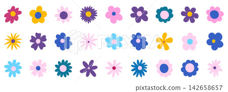 Set summer pink with icon flower kawaii and spring plant cute. Floral drawing bud with scrapbook illustration fun and card doodle blossom. Easter bouquet petal with vector flat colorful. Set summer pink with icon flower kawaii and spring plant cute. Floral drawing bud with scrapbook illustration fun and card doodle blossom. Easter bouquet petal with vector flat colorful. 142658657