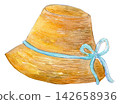 Watercolor illustration, hand-drawn illustration, cool hat 142658936