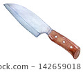 Watercolor illustration, hand-drawn illustration, knife 142659018