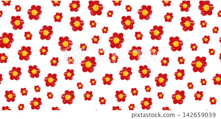 Cute kawaii heart with flower vector girly for daisy gingham seamless. Pattern pastel baby with simple kids plaid for dot coquette texture. Ditsy love easter with wallpaper tiny background. 142659039
