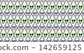 Christmas bow merry with ribbon stripe pattern and preppy background seamless. Gingham lattice rhombus with tartan bowknot print and knot argyle tie. Winter circus illustration. 142659125