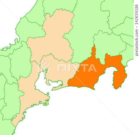靜岡縣，靜岡，無具體縣名，東海地區，純橙色 142659186