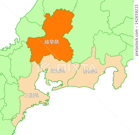 岐阜縣,岐阜,縣名已包含,東海地區,純橙色 岐阜縣,岐阜,縣名已包含,東海地區,純橙色 142659215