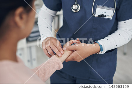 Doctor, hands and checking pulse with wrist of patient in checkup, pain or injury at hospital. Closeup of medical employee, nurse or cardiologist monitoring arm for beat, exam or healthcare at clinic Doctor, hands and checking pulse with wrist of patient in checkup, pain or injury at hospital. Closeup of medical employee, nurse or cardiologist monitoring arm for beat, exam or healthcare at clinic 142663169