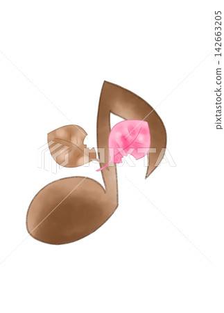 Musical notes with fallen leaves Musical notes with fallen leaves 142663205