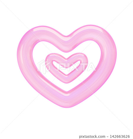 Dreamy and cute puffy sticker-style 3D heart icons Dreamy and cute puffy sticker-style 3D heart icons 142663626