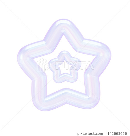 夢幻可愛的立體貼紙風格3D星星圖標 夢幻可愛的立體貼紙風格3D星星圖標 142663636