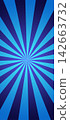 A background with blue rays. Blue rays radiate from the center to the edges. Vertical background, lockscreen wallpaper, banner, poster, and themed design. 142663732