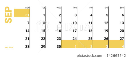 September 2026 English Corporate Monthly Planner Grid Sheet Minimalist Office Ca September 2026 English Corporate Monthly Planner Grid Sheet Minimalist Office Ca 142665342