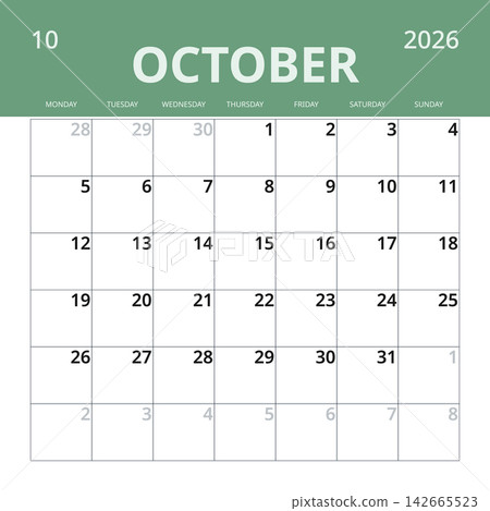 October 2026 English Scandinavian Minimalist Line Art Monthly Calendar Fine Line October 2026 English Scandinavian Minimalist Line Art Monthly Calendar Fine Line 142665523