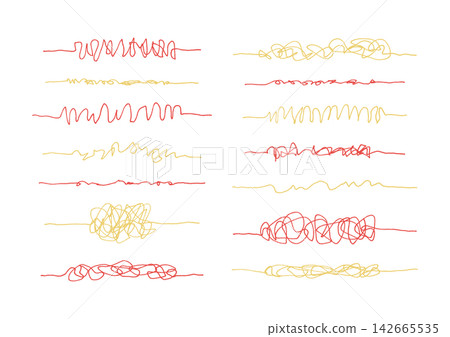 A set of hand-drawn tangled lines (red and yellow) A set of hand-drawn tangled lines (red and yellow) 142665535