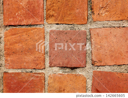 Clay square tiles traditional architecture Spain Clay square tiles traditional architecture Spain 142665605