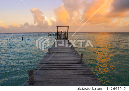 Mahahual Caribbean beach in Costa Maya Mahahual Caribbean beach in Costa Maya 142665642