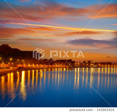 Denia sunset skyline in Las Rotas Alicante 142665828