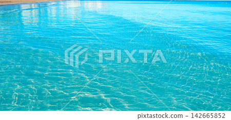 Clear transparent beach water shore Clear transparent beach water shore 142665852