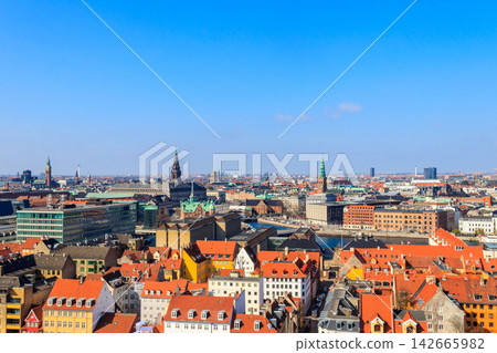 Cityscape of Copenhagen city, Denmark. View from above Cityscape of Copenhagen city, Denmark. View from above 142665982