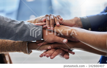 People, hands and huddle in office for teamwork, collaboration and partnership together. Sales agency, culture and group trust for success, achievement and celebration of company target or goal People, hands and huddle in office for teamwork, collaboration and partnership together. Sales agency, culture and group trust for success, achievement and celebration of company target or goal 142666407
