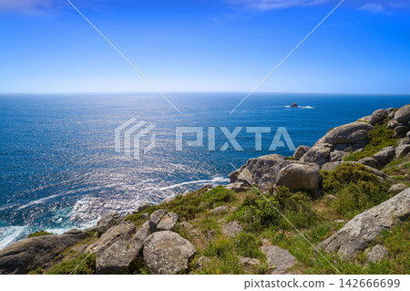 Aerial view of Finisterre end of Saint James Way Aerial view of Finisterre end of Saint James Way 142666699