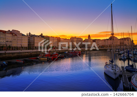 La Coruna sunset port marina in Galicia Spain 142666704