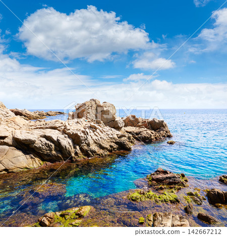 Costa Brava beach Lloret de Mar Catalonia Spain Costa Brava beach Lloret de Mar Catalonia Spain 142667212