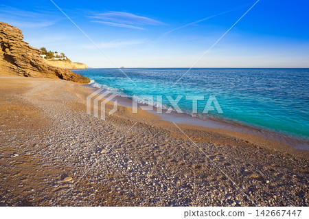 La Caleta beach playa in Villajoyosa of Alicante La Caleta beach playa in Villajoyosa of Alicante 142667447