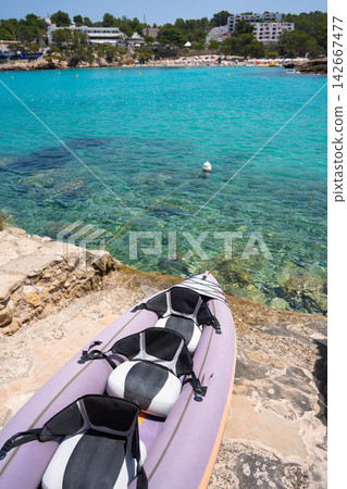 Ibiza Portinatx Arenal Petit beach in Balearics Ibiza Portinatx Arenal Petit beach in Balearics 142667477