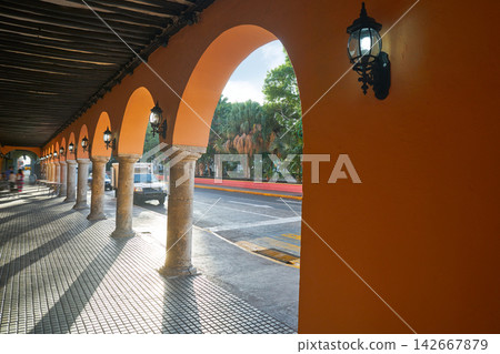 Merida city arcade arcs of Yucatan Mexico 142667879