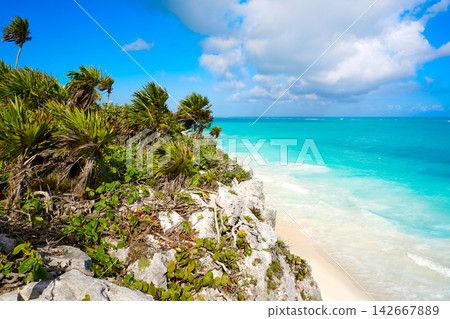 Tulum Mayan city ruins in Riviera Maya at the Caribbean Tulum Mayan city ruins in Riviera Maya at the Caribbean 142667889