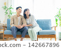 Middle couples relaxing in the living room Middle couples relaxing in the living room 142667896