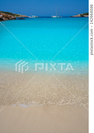 Ibiza Portinatx Arenal Petit beach in Balearics Ibiza Portinatx Arenal Petit beach in Balearics 142668086