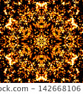 A gold and white kaleidoscope, with beautiful geometric patterns. 142668106